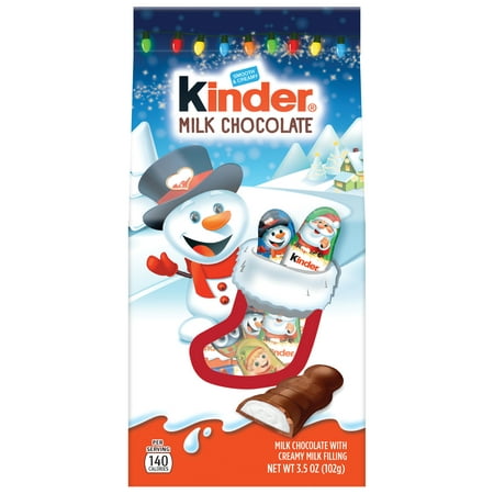 Kinder Milk Chocolate Holiday Mini Figures, Great for Holiday Stocking Stuffers, 3.5 oz Bag