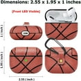 thumbnail image 3 of Apple Airpods Pro Skin, Takfox Cover for Airpods Charging Case for Airpods 3rd, 360° Portable Protective Anti-Scratch PU Leather Cover Skin for Airpods 3 [Front LED Visible] w/ Keychain - Basketball, 3 of 7