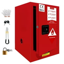 12 Gallon Fireproof Safety Cabinet, 18" x 18" x 23" Flammable Storage Cabinet, Galvanized Steel Safety Storage Cabinet with Manual Closing Doors for Commercial Industrial and Home Use