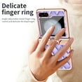 thumbnail image 3 of Decase for Samsung Galaxy Z Flip 5 New Slim Case with Diamond Ring Kickstand,Elegant Style PU Leather Plating Bumper Shockproof Case with Hinge Protection for Samsung Galaxy Z Flip5 5G 2023,Purple, 3 of 6