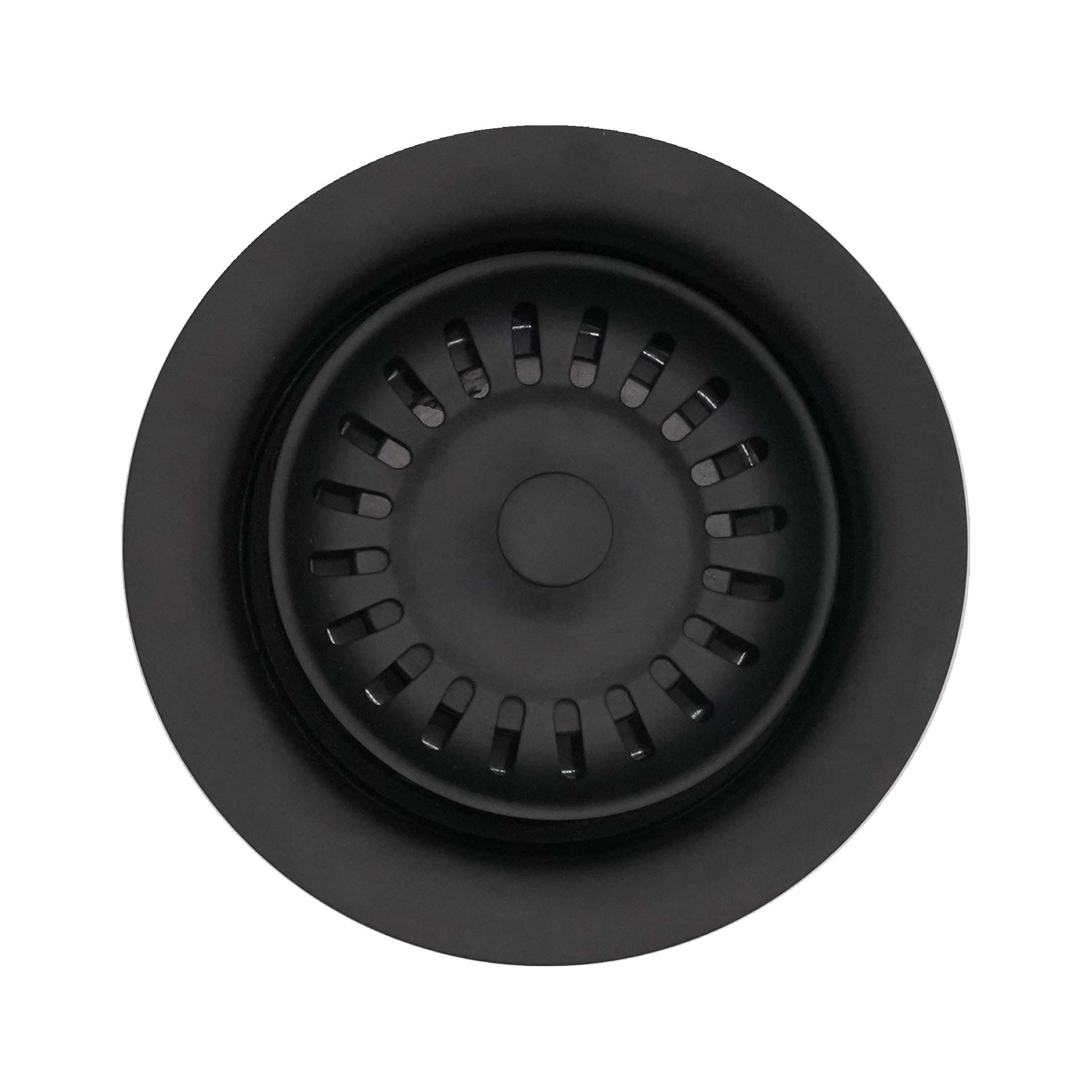 Westbrass Extra-Deep Collar Waste Disposal Flange & Strainer Stopper, Matte Black