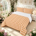 thumbnail image 2 of Manfei Vintage Grid Full Size Comforter Sets,Modern Check Bedding Comforter Set,Orange,Reversible,3 Pieces,1 Comforter and 2 Pillowcases,3 Pieces,1 Comforter and 2 Pillowcases, 2 of 7