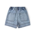 thumbnail image 4 of KIDSCOOL SPACE Baby Little Big Boys Denim Shorts,Elastic Waist with Drawstring Adjustable Jeans Summer Wear, Light Blue, 18-24 Months, 4 of 5