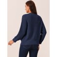 thumbnail image 4 of DARING DIVA Women's Open Front Knitted Casual Cardigan with Pockets S Navy Blue, 4 of 5