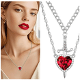 thumbnail image 4 of "Collares De Amistad Espada Y Corazón Para Mujer  Lab.G plata con rojo ", 4 of 5