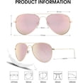thumbnail image 3 of Polarized Aviator Sunglasses for Women Men, UV400 Protection Lens and Lightweight Metal Pilot Frame, 3 of 5