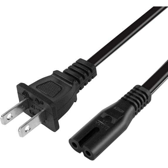 2 Pcs 2 Prong AC Power Cord for Sony P-S-5/P-S-4/P-S-4 Slim/P-S-3 Slim/P-S-3 Super Slim, X-b-o-x Series X/X-b-o-x Series S/X-b-o-x One S/X-b-o-x