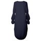 thumbnail image 4 of Gibobby Blusas Elegantes Para Mujer Vestido irregular de manga larga con dobladillo con volantes a la moda y cuello redondo de color liso para mujer（Azul marino， XXXL), 4 of 5