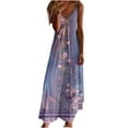 thumbnail image 2 of DPTALR Robe d'Été Imprimée Sans Manches à Bretelles Col en V pour Femmes, 2 of 5