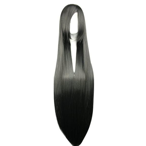 Unique Bargains Wigs for Women 39" Black Wigs for Black Women with Wig Cap Long Hair