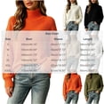 thumbnail image 3 of Edvintorg Sweater for Women Long Sleeve Casual Pullover Top High Neck Loose Knit Sweaters Plus Size Womens Fashion Army Green XXXL, 3 of 5