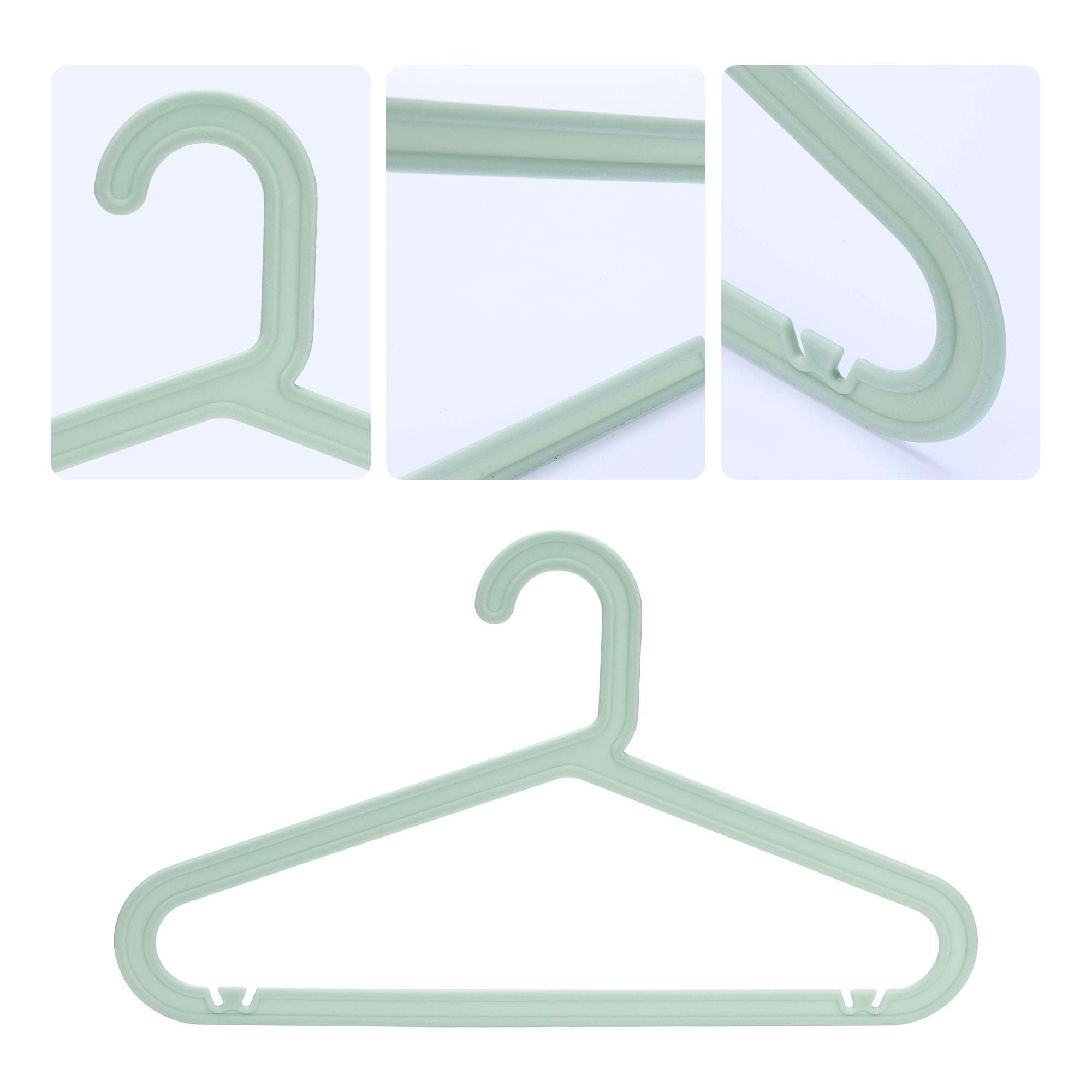 Unique Bargains Plastic Pants Hangers Durable Space Saving Clothes Hangers 10 Pcs Green