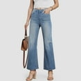 thumbnail image 2 of vigerkar Womens High Waist Baggy Jeans Wide Leg Casual Petite 2025 Stretch Denim Pants Blue, S, 2 of 9