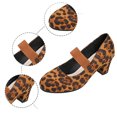 thumbnail image 5 of Mary Jane Shoes Women,Velour Straps Elegant Dance Ankle Heel Formal Mary Jane Shoes for Weddings Oktoberfest,Mary Jane Flats Women,01 Brown,6, 5 of 8