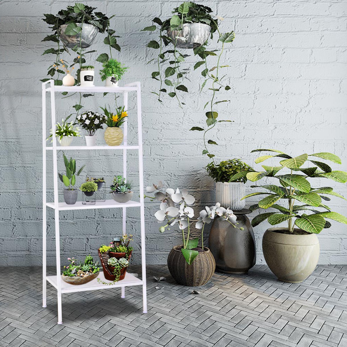 Details about   HOOBRO Ladder Shelf 5-Tier Sloping Bookshelf Plant Flower Stand Shelves Bookcase 