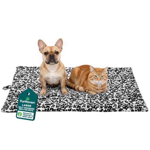 FurHaven Pet Products ThermaNAP™ Faux Fur Self-Warming Pet Bed Mat - Black, Large
