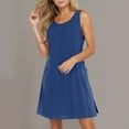 thumbnail image 6 of Blczomt Summer Womens Dress Beach Tank Dress with Pockets Blue Sleeveless Flowy Vacation Womens Fashion, 6 of 9