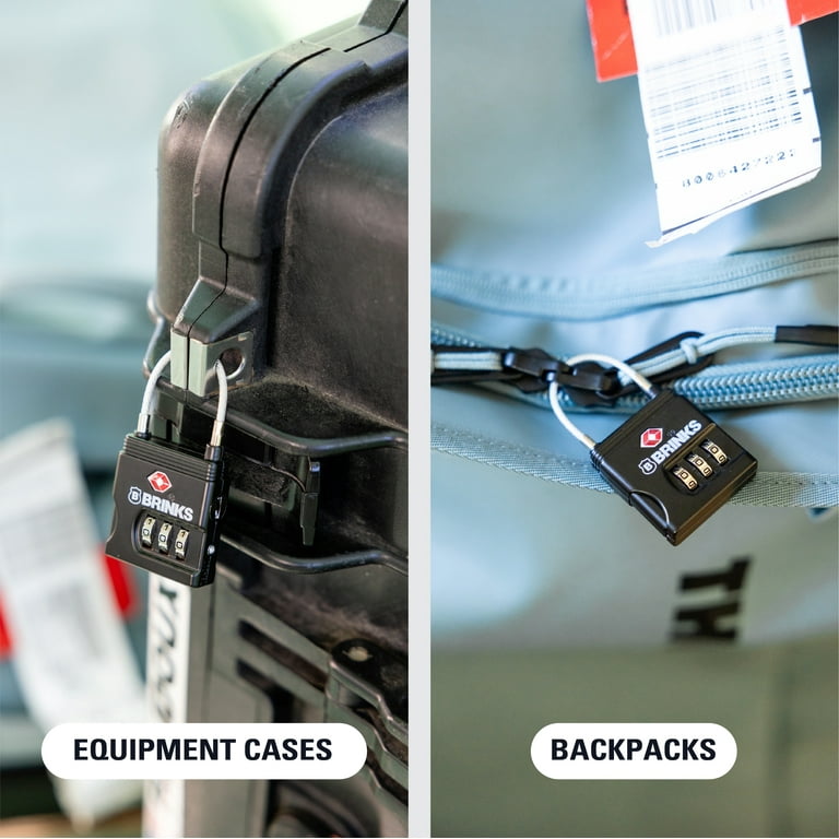 Brinks 37mm Die-Cast TSA Combination Luggage Padlock with 1-1/4in