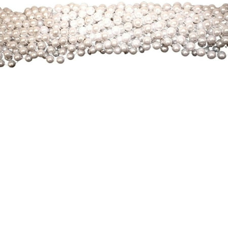 72" 14mm Round Pearl White Mardi Gras Beads