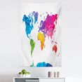 thumbnail image 1 of Map Tapestry, Low Poly Style Illustration of World Map Mosaic with Graded Rainbow Colors, Fabric Wall Hanging Decor for Bedroom Living Room Dorm, 5 Sizes, Multicolor, by Ambesonne, 1 of 1