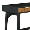 thumbnail image 3 of Eli 36 Inch 2 Drawer Home Office Desk, Mahogany Wood, Black, Brown- Saltoro Sherpi, 3 of 6