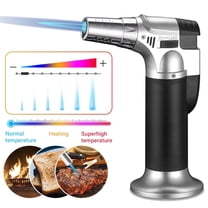Refillable Cigar Butane Torch Lighters Blow for Culinary Cooking Food Scorch Blowtorch Black