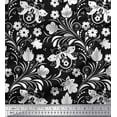 thumbnail image 3 of Soimoi Cotton Voile Fabric Leaves & Floral Clip Art Print Fabric by the Yard 42 Inch Wide, 3 of 3