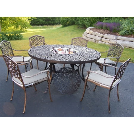 Oakland Living Mississippi 60 in. Patio Dining Set - Seats 6