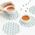 thumbnail image 4 of Leather Coasters with Heat-resistant for Drinks, Cute Light Pink Green Snails -标题2 Octagon, 4 of 5
