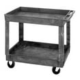 thumbnail image 2 of Utility Cart, (2) shelves, 550 lb. capacity, push handle, (4) 5" casters: (2) rigid and (2) swivel, polymer, gray, shipped KD, 2 of 2