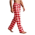 thumbnail image 5 of Mifsaly Men's Pajama Pants Plaid Lounge Sleep Pants with Pockets Drawstring Elastic Waist Relaxed Fit Sleepwear Bottoms Watermelon Red,XL, 5 of 9