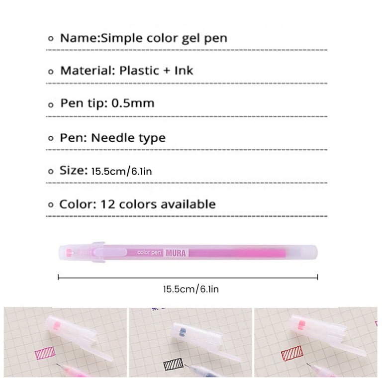 Simple Color Gel Pen 0.5mm Pen Tip Cute Hand Account Annotation Drawing Graffiti School Supplies, Purple