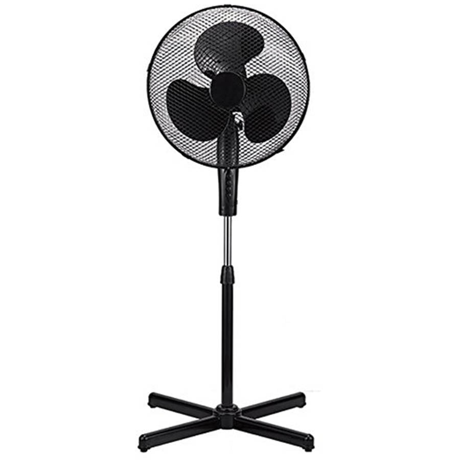 Black 16" High Velocity Standing Floor Fan with 3Speed Oscillation and