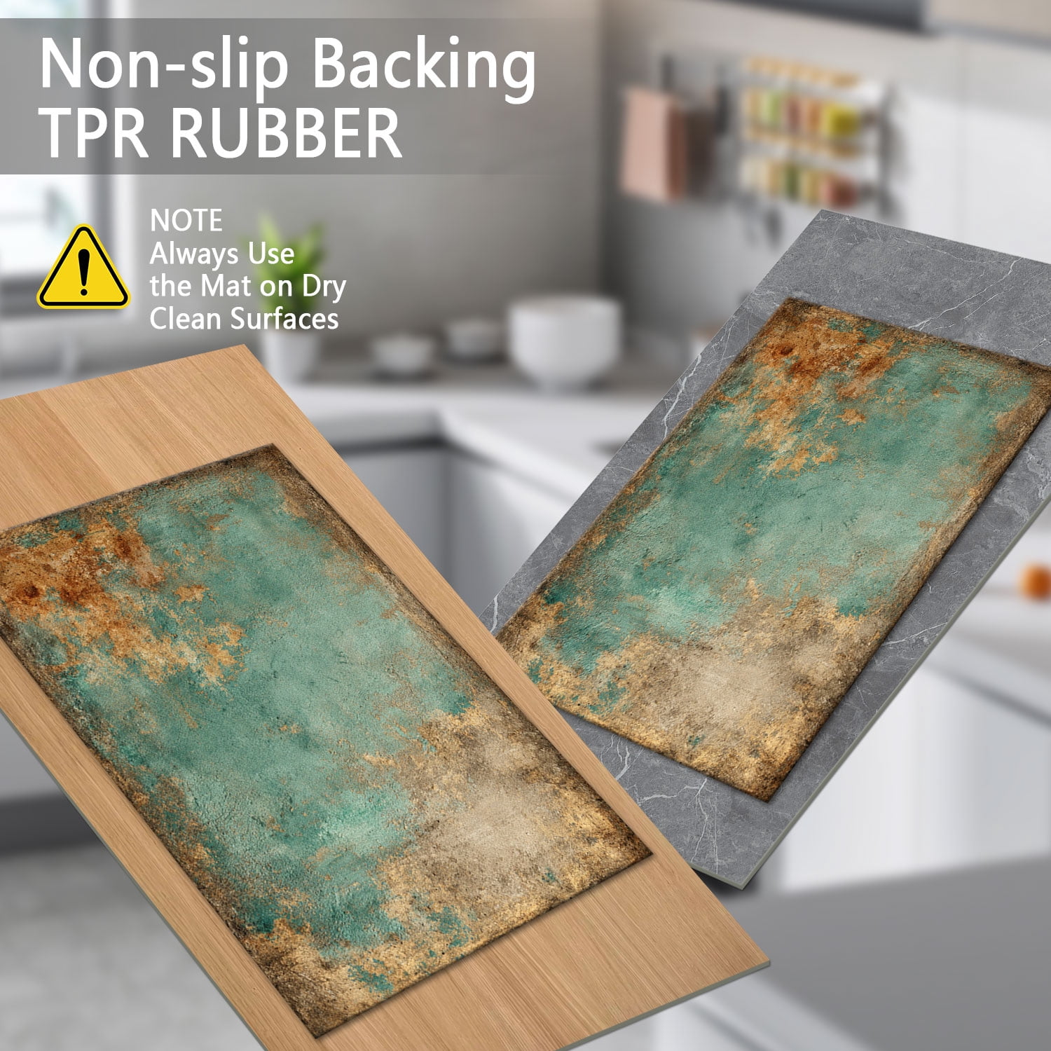 Three-Piece Kitchen Rug Set, Abstract Pattern Kitchen Hallway Rug, Soft And Comfortable, Suitable for Sinks, Floors, Entrances, Hallways, Bathrooms