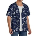 thumbnail image 3 of Zufioo Hawaiian Style Print Mens Button Down Short Sleeve Shirt,Classic Plaid Shirt,Mens Accessories Fashion Shirt-Large, 3 of 6