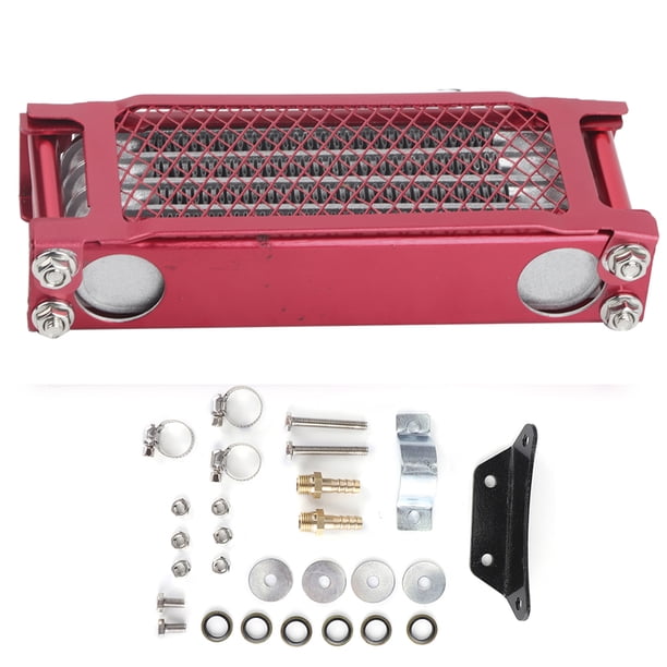 Enfriador de aceite para motocicleta, sistema de refrigeración del radiador rojo para vehículos todoterreno de 100 a 250 cc, 85 x 200 x 45 mm
