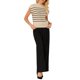 thumbnail image 2 of SUÉTER SIN MANGAS CHIC PARA MUJER CON CUELLO ALTO Y ESTAMPADO A RAYAS, TIPO PULLOVER DE PUNTO RIBETEADO, TAMAÑO 2XL, BEIGE, 2 of 5