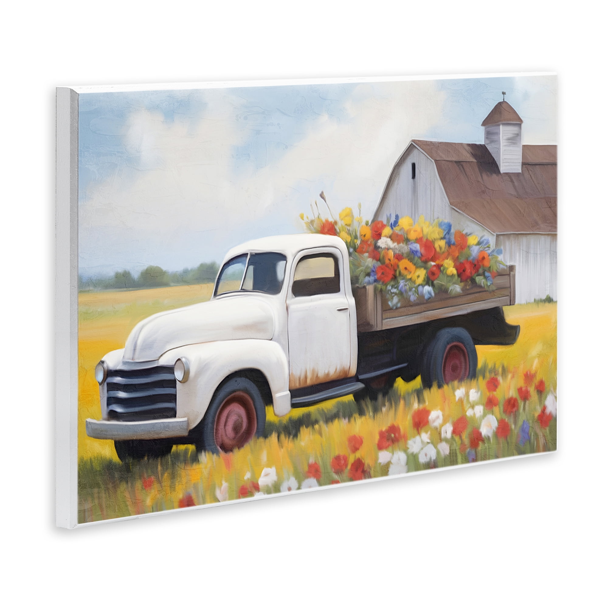 Stupell Industries Floral Truck Delivery Plants & Flowers Painting Unframed Art Print Wall Art, 15 x 10