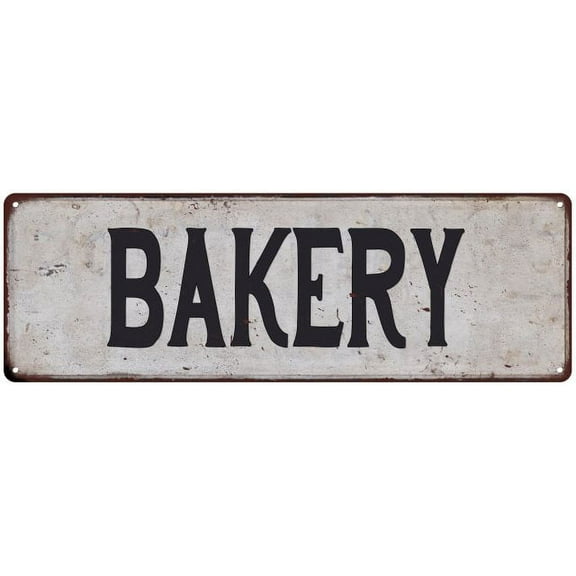 BAKERY Vintage Look Rustic 6x18 Metal Sign Chic Retro 106180035006