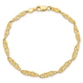 thumbnail image 3 of Primal Gold 10 Karat Yellow Gold Solid Polished Open Back Flower and Leaf Bracelet, 3 of 4