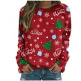 thumbnail image 2 of Chandail en Molleton pour Femmes Col Rond Mode Décontractée Manches Longues Imprimé de Noël Chandail en Molleton Blouse Chandail en Molleton Col Rond pour Femmes en Solde, 2 of 3