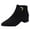 Black, variant on PEASKJP Women Ankle Boots Wide Women Lug Sole Low Heel Casual Cutout Slip On Short Boots (Black,9)