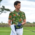thumbnail image 3 of Vsdgher Parrots And Tropical Leaves Polo Shirts for Men, Men's Short Sleeve Stretch Polo Shirt, Shirts for Men-Large, 3 of 6