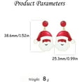 thumbnail image 6 of Red Green Christmas Drop Dangle Earrings for Women Gold-Toned Long Chain Jingle Bell Wreath Snow Santa Claus Round Ball Dangling Fish Hook Studs Earring Funny Xmas Holiday Jewelry, 6 of 11