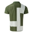 thumbnail image 4 of Men Summer Button Plaid Polo Shirts Short Sleeve Colorblock Lapel Lightweight Polo Shirts T-Shirt Mens Classic Stylish Casual Streetwear, 4 of 5