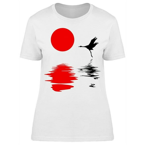 Silhouette Of Crane T-Shirt Women -Image by Shutterstock, Female XX-Large