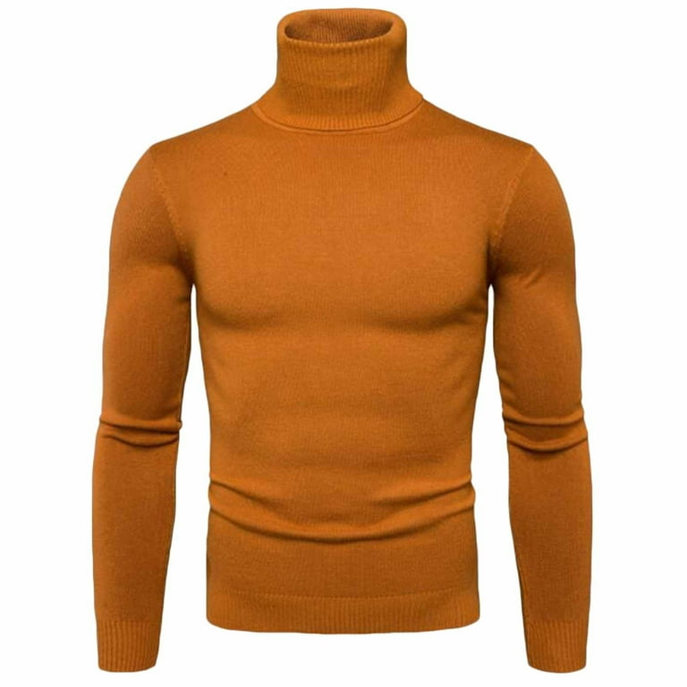 Hfyihgf Men s Slim Fit Turtleneck Sweater Casual Long Sleeve
