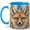 Blue, variant on Jeweled Fox Coffee Mug, Woodland Animal Mug, Ceramic 11 oz