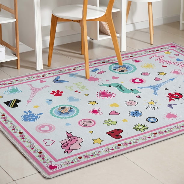 Well Woven Miraculous Ladybug Rose Border Multi 6' x 9' Area Rug