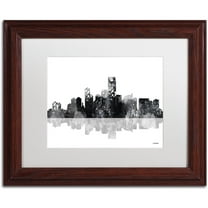 Trademark Fine Art "Jersey City New Jersey Skyline BG-1" Canvas Art by Marlene Watson, White Matte, Wood Frame